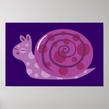 Lila gepunktete Schnecke Poster
