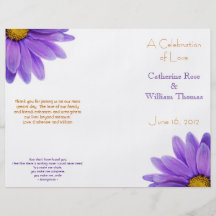 Lila Gerbera-Gänseblümchen-elegantes Hochzeits-Pro Vollfarbige Flyer