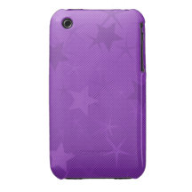 Lila gezeichnetes Stern-Feld iPhone 3 Cover