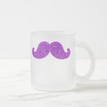 Lila Glitter des Girly Schnurrbartes des Spaßes re Teetasse
