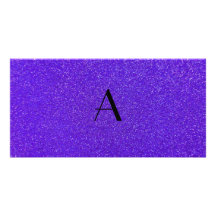 Lila Glitter des Monogramms Foto Karte