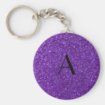 Lila Glitter des Monogramms Schlüsselbänder