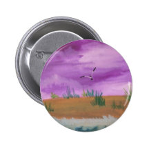 Lila Himmel-Meerblick Anstecknadelbutton