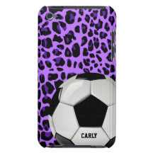 Lila iPod-Touch-Kasten des Leopard-Fußball-Balls k Barely There iPod Hüllen