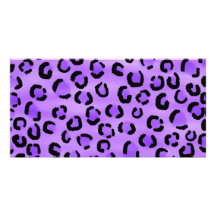 Lila Leopard-Druck-Muster Personalisierte Photo Karte