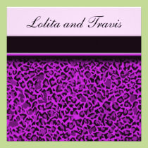 Lila Leopard-Hochzeits-Einladung einladungen