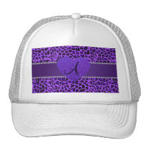 Lila Leopardherz des Monogramms Kult Mützen