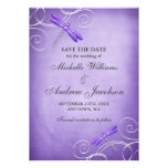 Lila Libellen-Wirbel, der Save the Date Wedding is Individuelle Ankündigskarten