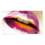 Lila Lippen, Mehrfarbenlippenentwurf Visitenkarten