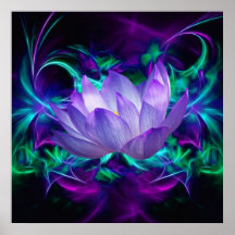 Lila Lotos-Blume und seine Bedeutung Plakatdruck