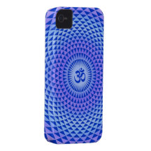 Lila Lotos-Blumen-Meditationsrad OM iPhone 4 Case-Mate Hülle