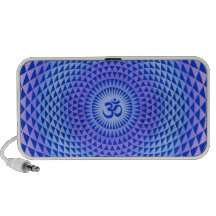 Lila Lotos-Blumen-Meditationsrad OM Notebook Lautsprecher