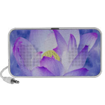 Lila Lotos-Blumen- und -Fraktalkristalle Mobile Lautsprecher