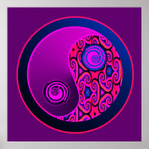 Lila Pop Yin Yang Posterdrucke