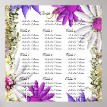 Lila rosa Hochzeitssitzplatzdiagramme Posterdrucke