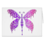 Lila rosa Spitze-Schmetterling Grußkarten