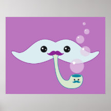 Lila Schnurrbart Plakatdruck
