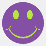 Lila smiley aufkleber