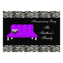 lila Sofa des Chic, Party Einladung