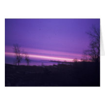 Lila Sonnenuntergang über dem Michigansee Grußkarten