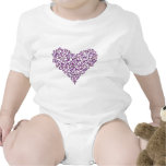 Lila Spitze Herz Baby Strampler