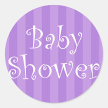 Lila Streifen-Baby-Duschen-Aufkleber