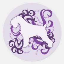 Lila StrudelSchnauzer Runde Sticker