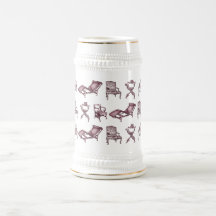 Lila Stühle Kaffee Tassen