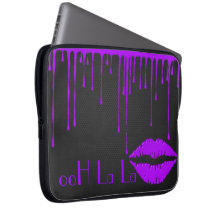 Lila Tropfen-Lippenschwarzer Neopren-Laptop-Hülse  Computer Schutzhüllen