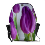 Lila Tulpe-Rickshaw-Bote-Tasche/Buch-Tasche Kurier Tasche