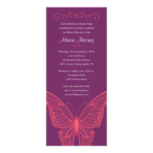 Lila u. rosa Schmetterling Quinceanera Einladungen