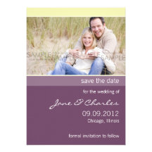 Lila u. Vanille-Foto Save the Date Personalisierte Ankündigungskarten