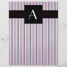 Lila und schwarze Streifen des Monogramms Flyerbedruckung