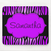 Lila und schwarzer Zebra personalisiert Mousepads