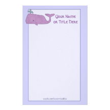 Lila Wal-Briefpapier Personalisiertes Druckpapier