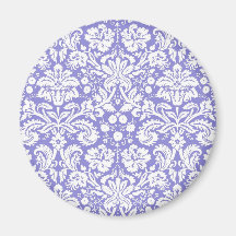 Lilac purple damask pattern refrigerator magnet