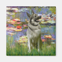 Lilien 2 - Norweger Elkhound Kühlschrankmagnet