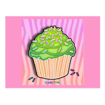 Limone grüne mattierte KUCHEN-POSTKARTE