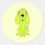 Limoner grüner Hund. Niedliche Jagdhund-Karikatur Sticker