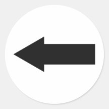 links Ikone des schwarzen Pfeiles Runde Sticker