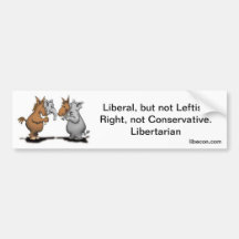 Links/recht, Liberalist Auto Sticker