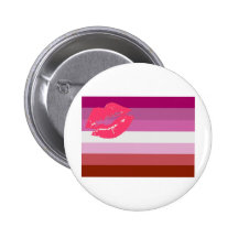 Lippenstift-lesbische Stolz-Flagge Button