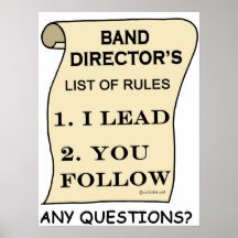 List Of Rules Band-Direktors Plakate