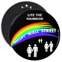 LITE DAS REGENBOGEN-OCCUPY WALL STREET! ANSTECKNADELBUTTONS