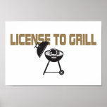 Lizenz zu grillen posterdrucke