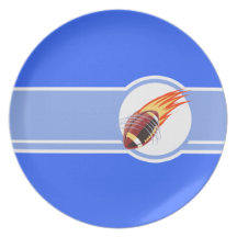 Lodernder Fußball; Blau Party Teller