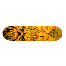 Lodernder Schädel Skateboarddeck
