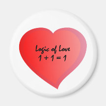 Logik von Liebe eine plus eine wird eine Magnete