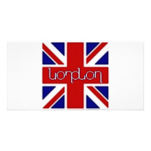 "London" ambigram auf BRITISCHER Flagge Bilderkarten