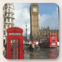 London-Telefonkasten u. Big Ben (St.K) Cocktail Untersetzer